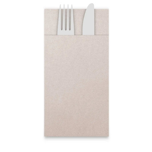 QUICKY Airlaid-Bestecktaschen, 39 x 40 cm, greige, 1/8-Falz, 20 x 50 Stück