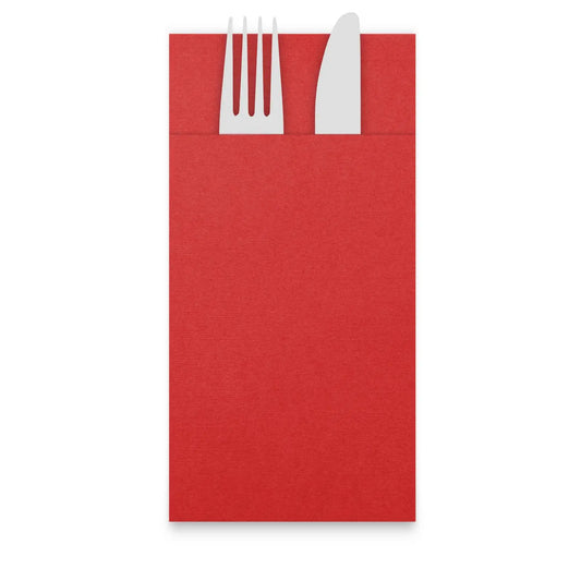 QUICKY Airlaid-Bestecktaschen, 39 x 40 cm, rot, 1/8-Falz, 20 x 50 Stück