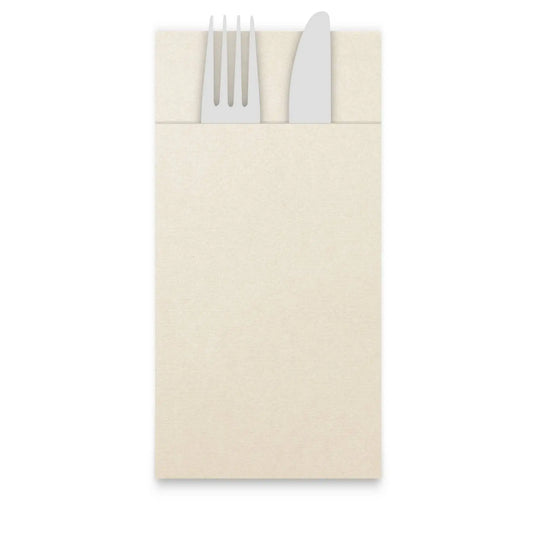 QUICKY Airlaid-Bestecktaschen, 39 x 40 cm, creme, 1/8-Falz, 20 x 50 Stück